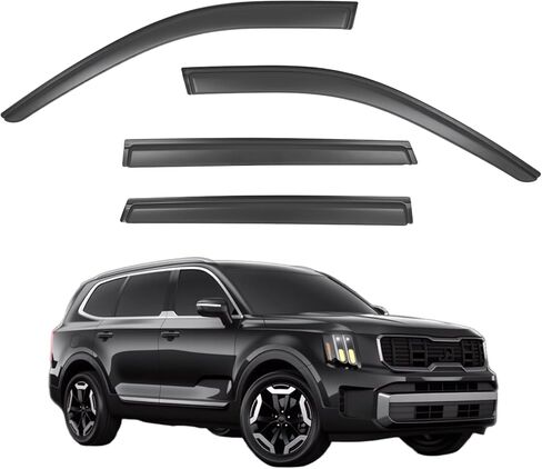 Window Visors Rain Guards Compatible with Nissan Frontier Crew Cab 2022-2026, Out-Channel Side Window Wind Deflectors Vent Shades Accessories, Dark Smoke 4 Pcs, 2023 2024 2025 in Saudi Arabia