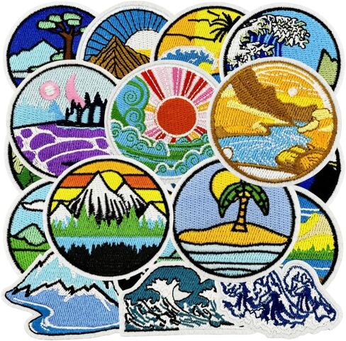 16 Pcs Colorful Embroidered Flowers Iron on Sew on Patch Emblem Mandala Series Cute Patches Sewing Applique DIY Decoration Accessory for Jeans,Clothes,T-Shirt,Backpacks,Vest,Hats,Dress in Saudi Arabia