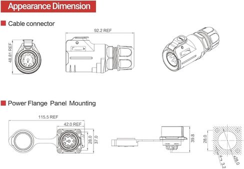 8 pin 15A power connector female and male socket waterproof IP67 in Saudi Arabia