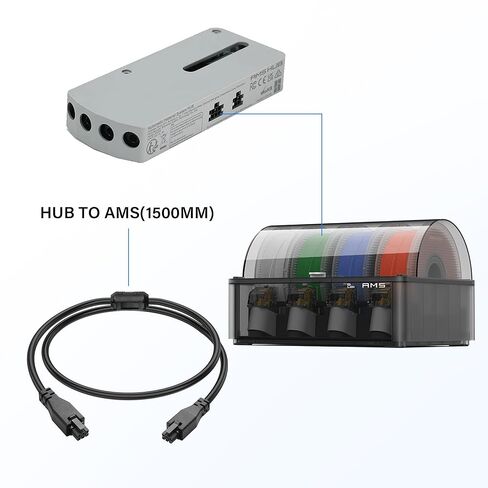 SinLoon 6PIN AMS Lite Extension Cable, Male to Male, 24AWG AMS Lite Connection for Bam-bu Lab X1/P1 3D Printer, Not for A1/A1 Mini (0.5m/19.6in) in Saudi Arabia