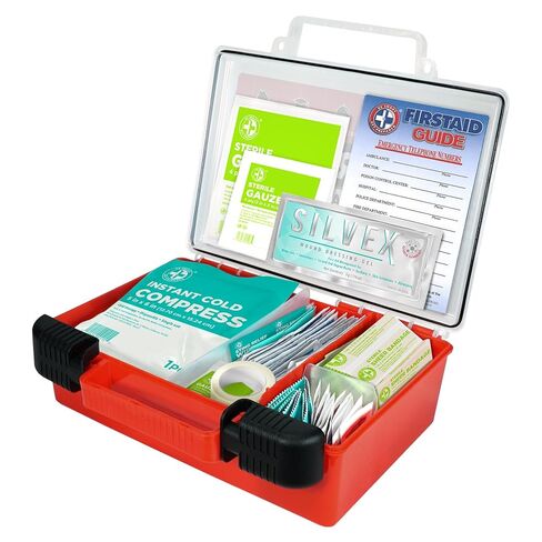 مجموعة الإسعافات الأولية Be Smart Get Prepared OSHA/ANSI - 50 شخصًا، 250 قطعة - عبوة من قطعتين - مصممة للمنزل والأعمال والمدرسة والصناعية والمطاعم - مدمجة ومحمولة - 100 شخص، إجمالي 500 قطعة in Kuwait