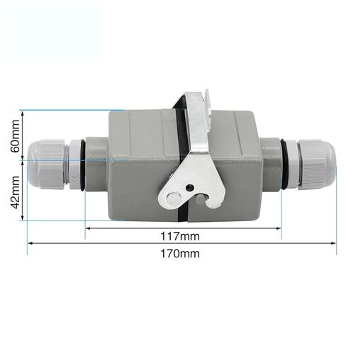 6 Pins Rectangular Heavy Duty Connector Butt Type He-06 Socket for Aerospace Industry 500V 16A 1Pcs in Saudi Arabia