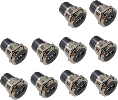 10 فتحات لوحة، 24 فتحة معدنية دائرية على شكل حرف D USB 2.0 3. مقبس أنثى مزدوج بمنفذ واحد (2.0SR 10 قطع) in Kuwait