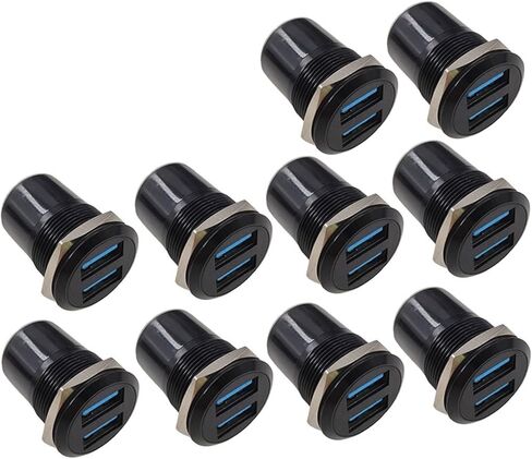 10 فتحات لوحة، 24 فتحة معدنية دائرية على شكل حرف D USB 2.0 3. مقبس أنثى مزدوج بمنفذ واحد (2.0SR 10 قطع) in Kuwait