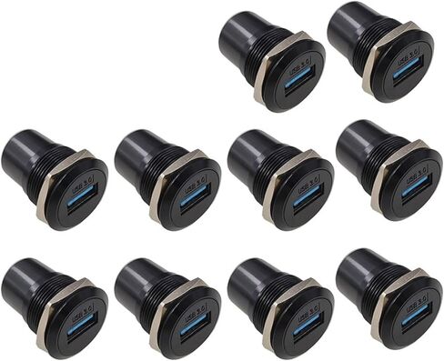 10 فتحات لوحة، 24 فتحة معدنية دائرية على شكل حرف D USB 2.0 3. مقبس أنثى مزدوج بمنفذ واحد (2.0SR 10 قطع) in Kuwait