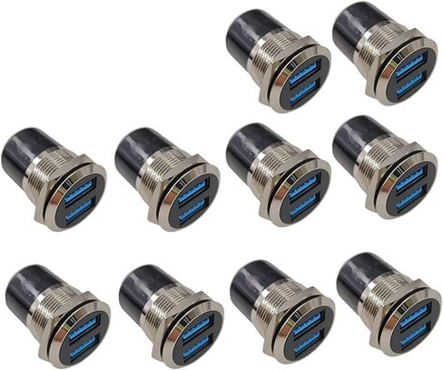 10 فتحات لوحة، 24 فتحة معدنية دائرية على شكل حرف D USB 2.0 3. مقبس أنثى مزدوج بمنفذ واحد (2.0SR 10 قطع) in Kuwait