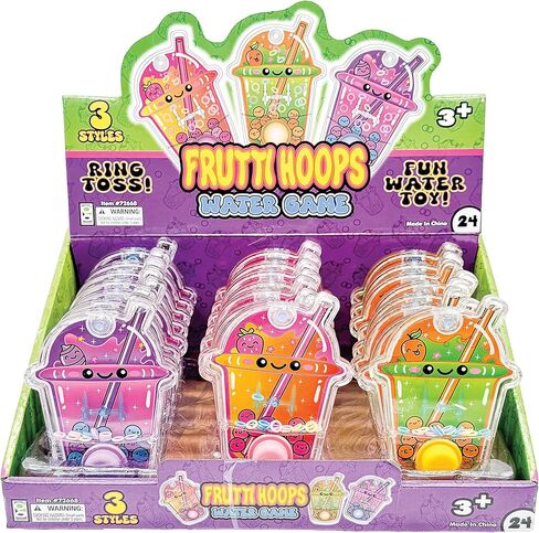 Raymond Geddes Frutti Hoops Water Games – Pack of 24 – Handheld Boba Tea Ring Toss Toys for Kids with Refillable Water in Saudi Arabia