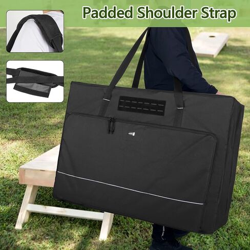 حقيبة حمل GOBUROS Cornhole Board مقاس 3 أقدام × 2 قدم، حجم الباب الخلفي، حقيبة حمل Cornhole مع 8 جيوب لأكياس الرمل وسحاب قوي في اتجاهين لألعاب Cornhole، حقيبة فقط in Kuwait
