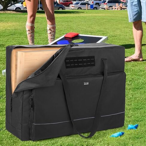 حقيبة حمل GOBUROS Cornhole Board مقاس 3 أقدام × 2 قدم، حجم الباب الخلفي، حقيبة حمل Cornhole مع 8 جيوب لأكياس الرمل وسحاب قوي في اتجاهين لألعاب Cornhole، حقيبة فقط in Kuwait