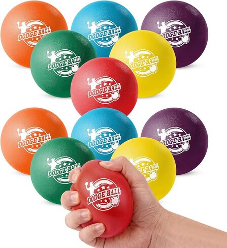 Jerify 12 Pcs Foam Dodgeball Set 3.5 Inch Soft Skin Playground Dodgeballs Bulk, Low Density Foam for Non Sting Dodgeball Sports Equipment for Kids and Adults in Saudi Arabia