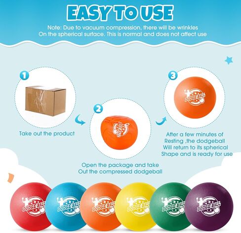 Jerify 12 Pcs Foam Dodgeball Set 3.5 Inch Soft Skin Playground Dodgeballs Bulk, Low Density Foam for Non Sting Dodgeball Sports Equipment for Kids and Adults in Saudi Arabia