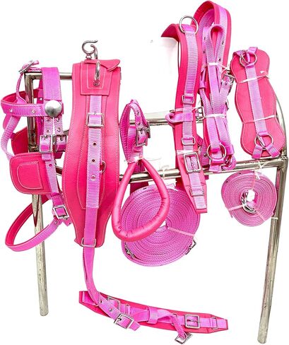 Nylon Single Horse Driving Harness Carriage Buggy Double Layer Webbing Padded English Saddle Waterproof Chrome Fittings Full Cob Pony Shetland Mini in Saudi Arabia