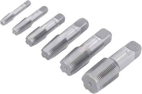 مجموعة أدوات قطع الخيوط المتينة لأنابيب PVC، مجموعة حنفية NPT من الفولاذ الكربوني للسباكة، 6 صنابير لتشكيل تطبيقات البناء in Kuwait