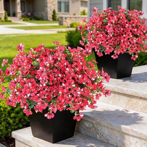 12 Bundles Artificial Morning Glory & Eucalyptus for Outdoor, Realistic Fake Silk Flower UV Resistant Faux Plant for Front Door Patio Garden Farmhouse Decor (Yellow) in Saudi Arabia