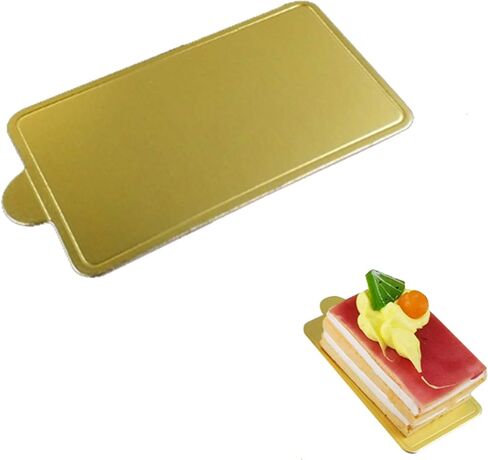 100 pcs 3.54"x3.54" Mini Cake Boards, Small Square Gold Mousse Cake Cardboard Set, Cupcake Base, Dessert Tray, Disposable Paper Coasters, for Wedding Party Pastry in Saudi Arabia
