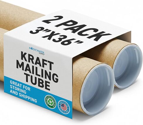 MagicWater Supply Mailing Tube - 3 in x 36 in - Kraft - 4 Pack - for Shipping and Storage of Posters, Arts, Crafts, and Documents in Saudi Arabia