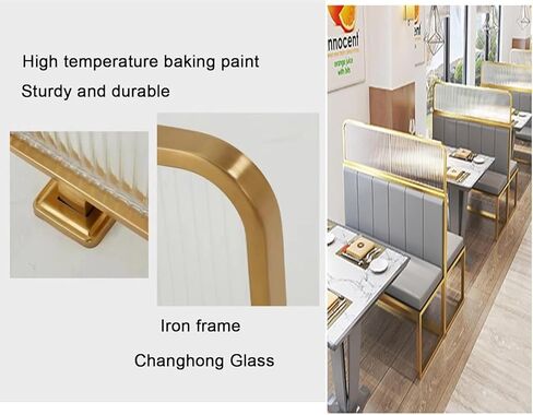 Standing Dining Room Partition Striped Glass Dining Room Screen Partition Office Screen Decorative Partition Dining Room Study Living Room Privacy,Pink-30x120cm in Saudi Arabia