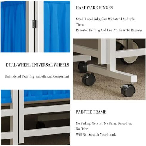 Portable Medical Privacy Screen - Sturdy Waterproof Nylon, Compact & Foldable with Silent Wheels - Ideal for Hospitals, Clinics, Nursing Homes, Patient Privacy Solutions in Saudi Arabia
