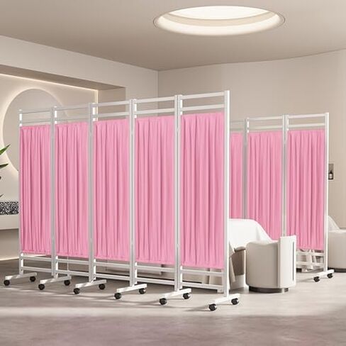 Portable Medical Privacy Screen - Sturdy Waterproof Nylon, Compact & Foldable with Silent Wheels - Ideal for Hospitals, Clinics, Nursing Homes, Patient Privacy Solutions in Saudi Arabia