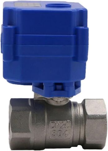 1/2 3/4 1 Inch Motorized Ball Valve 2-way Stainless Steel Electric Ball Valve 2-wire Electric Actuator AC/DC 9-24V 1Pcs(3/4",12VDC_CR03) in Saudi Arabia