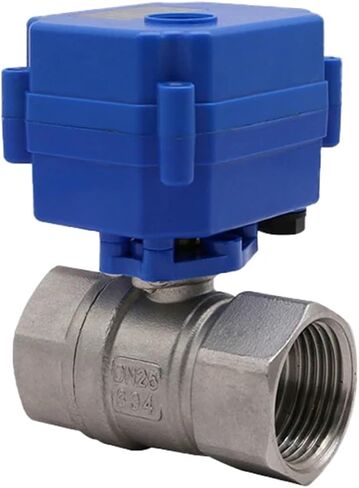 1/2 3/4 1 Inch Motorized Ball Valve 2-way Stainless Steel Electric Ball Valve 2-wire Electric Actuator AC/DC 9-24V 1Pcs(3/4",12VDC_CR03) in Saudi Arabia