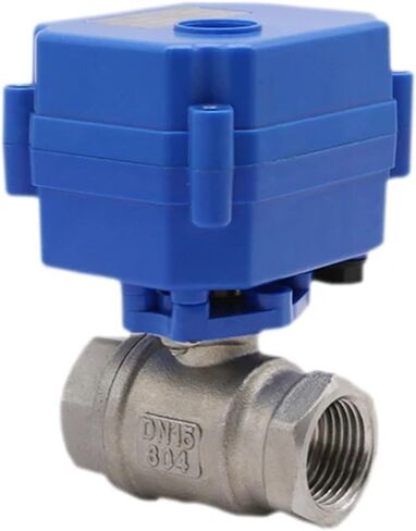 1/2 3/4 1 Inch Motorized Ball Valve 2-way Stainless Steel Electric Ball Valve 2-wire Electric Actuator AC/DC 9-24V 1Pcs(3/4",12VDC_CR03) in Saudi Arabia