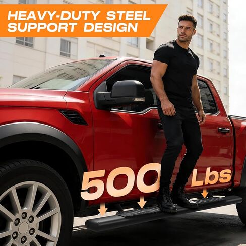لوحات تشغيل SHYVU مقاس 4.3 بوصة متوافقة مع كابينة Ford F-150 SuperCrew 2015-2026 و2017-2025 Ford F250 F350 Super Duty Crew Cab، وقضبان Nerf للسكك الحديدية الجانبية in Kuwait
