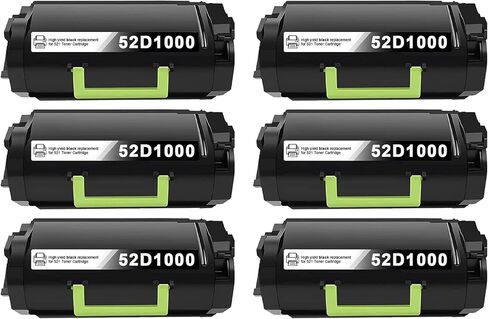 خرطوشة حبر سوداء عالية الإنتاجية 52D1000 (عبوة من قطعتين) بديلة لخرطوشة حبر Lexmark 52D1000 تعمل مع طابعة MS710 MS711 MS810 MS811 MS812 [6,500 صفحة/الحزمة] in Kuwait