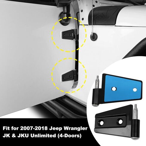 RULLINE 4 Door Hinge Assembly Kits Compatible with 2007-2018 Wrangler JK Interior & Exterior Door Hinge Set Compatible with 2007-2018 JK JKU Unlimited and Wrangler JK 16PCS with 36 Bolts in Saudi Arabia