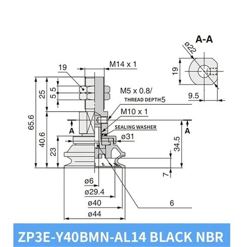 1Pcs ZP3E-Y32/50/100BMS White Silicone Heavy Duty Robot Pneumatic Parts Vacuum Sucker with Thread(ZP3E-Y32BMS-B8) in Saudi Arabia