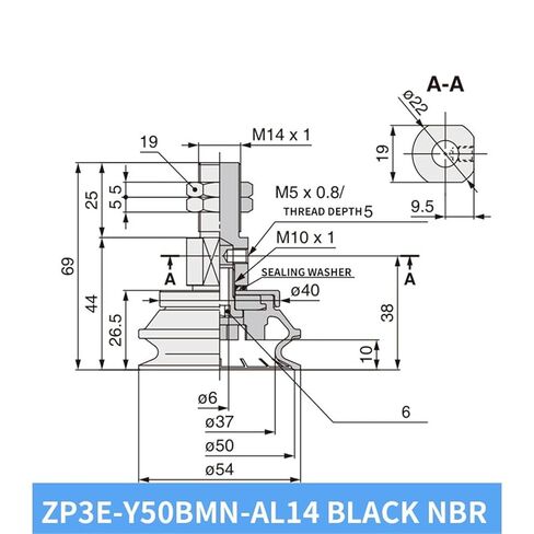 1Pcs ZP3E-Y32/50/100BMS White Silicone Heavy Duty Robot Pneumatic Parts Vacuum Sucker with Thread(ZP3E-Y32BMS-B8) in Saudi Arabia