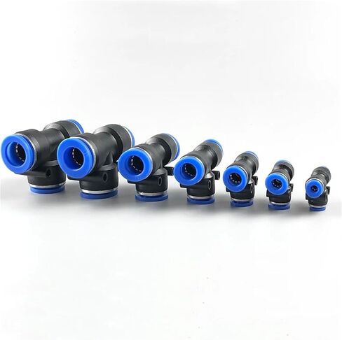 PE Connectors Pneumatic Fitting Connect 4mm 6mm 8mm 10 12MM 3Way Plastic Pipe Water Hose Tube Connector 100Pcs(PEG 8-6) in Saudi Arabia