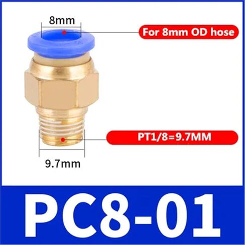 PC تركيب هوائي موصل 4-m5 4-M6 4 مللي متر 6 مللي متر 8 مللي متر 10 مللي متر 12 مللي متر موضوع 1/4 1/2 1/8 3/8 خرطوم مضغوط أنبوب الأنابيب 10 قطعة (8-01) in Kuwait
