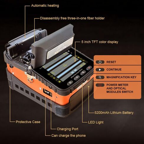 Six Motor Core Alignment AI-6C Fiber Optic Fusion Splice 8S Splice 18S Heating and 300X Magnification Auto Focus in Saudi Arabia