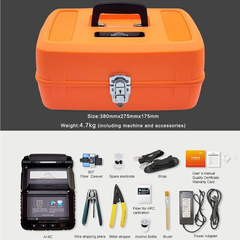 Six Motor Core Alignment AI-6C Fiber Optic Fusion Splice 8S Splice 18S Heating and 300X Magnification Auto Focus in Saudi Arabia