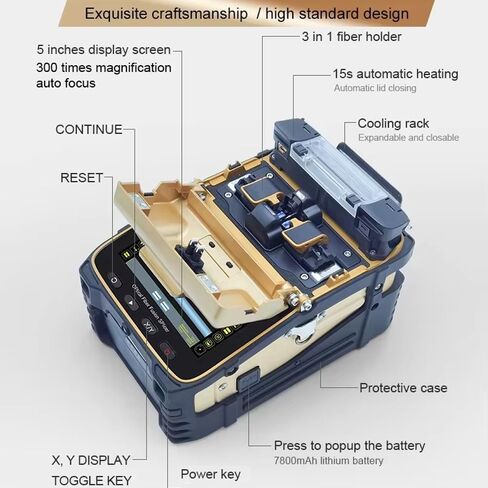 Signal Fire AI-8C Fiber Optic Fusion Splicer Six Motors Core Alignment 15 seconds Heating 6 seconds 3 in 1 Splice Fiber Support in Saudi Arabia