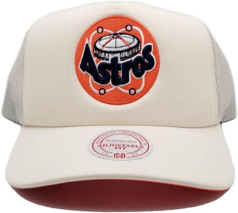 قبعة Mitchel & Ness Houston Astros Cooperstown MLB Evergreen Trucker Snapback - أبيض فاتح in Kuwait