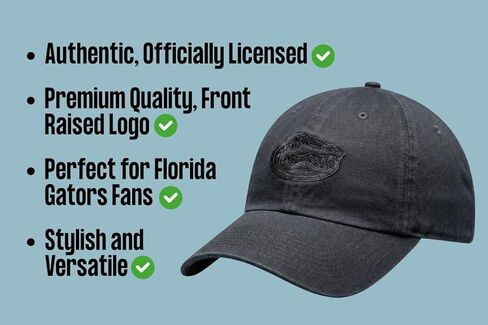 Officially Licensed University Florida Gators Black Clean Up Hat Classic Relaxed Fit Adjustable Embroidered Primary Team Logo Baseball Sports Ball Cap in Saudi Arabia