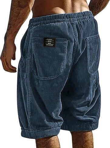 Beach Shorts for Men Elastic Waist Drawstring Corduroy Shorts Baggy Casual Lightweight Summer Sweat Short in Saudi Arabia