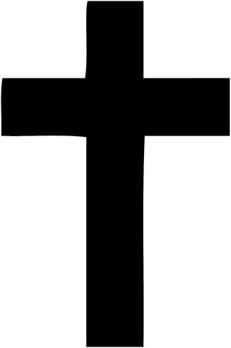 Religious Christian Cross Silhouette 6" Vinyl Sticker Car Decal (6" Black) in Saudi Arabia