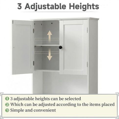 Bathroom Wall Cabinet, White 30" x 24" Wall Mounted Medicine Cabinet, Over Toilet Storage Hanging Cabinet Adjustable Shelves Cupboard with Large Space for Laundry Room, Bedroom, Kitchen, Entryway in Saudi Arabia