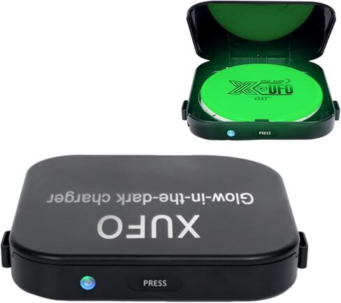 علبة شحن قرص الجولف X-UFO سريعة الشحن مزودة بإضاءة LED، معدات قرص الجولف الليلية المحمولة - الخيار المثالي للتدريب الليلي والبطولات in Kuwait