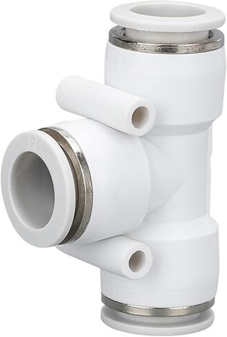 Pneumatic Air Pipe Quick Plugs Joint PE-8T Type Tee PY-6 Black And White Plastic Reducer Adapter 4/10/12 2Pcs(BlackPW8-6) in Saudi Arabia