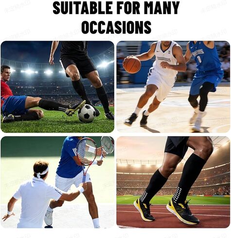 World Cup Themed Anti-Slip Football Socks & Knee Guards Set, 2 Pairs Unisex Sports Protective Socks Kit in Saudi Arabia