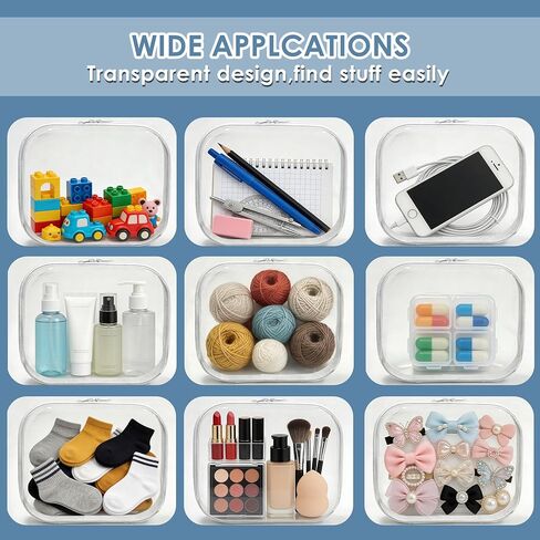 3PCS Clear Hard Plastic Zipper Case, Double Zippers Hard Pouch, Portable Travel Organizer Bin, Clear Makeup Bag for Toy Storage, Snack Bag, Cosmetics, Pencil Case, Diaper Bag, Toiletry Bag (3PCS-M) in Saudi Arabia