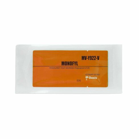 Oasis Vet Monofyl (Poliglecaprone) Synthetic Absorbable Monofilament Suture, 4-0, (FS-2) 3/8 19mm Reverse Cutting Needle, 75cm, 12/Box, Veterinary Use in Saudi Arabia