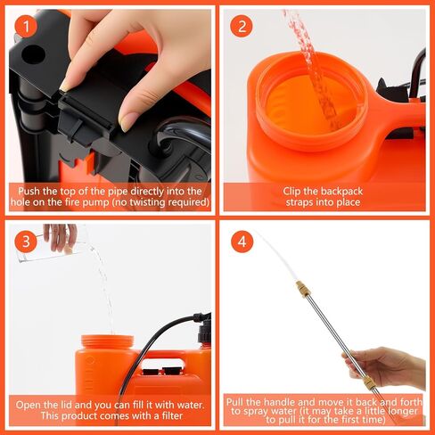 Xuhal 5.28 Gallon Water Fire Extinguisher, Refillable Backpack Sprayer, Multi-functional for Fire Suppression, Garden Watering, Cleaning, Suitable for Home, Office, Warehouse, Camping, Dorm(Orange) in Saudi Arabia