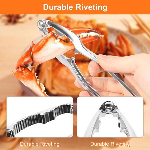 10Pcs Crab Cracker Tool Set, Crab Legs Crackers Lobster Crackers, Stainless Steel Seafood Crackers Forks With Storage Bag Seafood Tools for Seafood Lovers in Kuwait