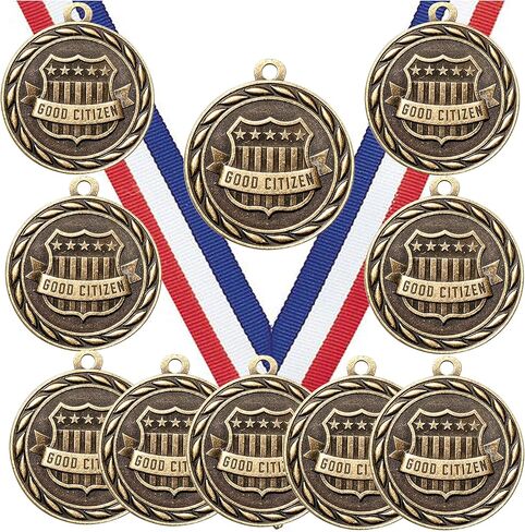 Express Medals Pack of 10 (or More) 2 Inch Gold Good Citizen Award Medals Variations with or Without Engraving Personalization Engraved Custom Text Names in Saudi Arabia