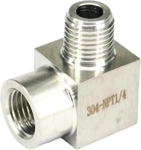 1/8 "1/4" 3/8 "1/2" NPT أنثى إلى ذكر الكوع وصلة أنابيب 304 مياه الفولاذ المقاوم للصدأ زيت الغاز (1/4") in Kuwait